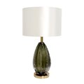 Pasargad Home 26 x 8 x 8 in Felicia Collection Modern Table Lamp Green Glass  White PMT29016